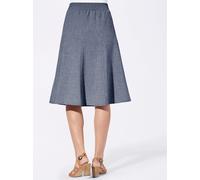 Godetrock CLASSIC BASICS, Damen, Gr. 46, blau (jeansblau), 100% Polyester, unifarben, knielang, Röcke Godetrock (72735761-46) jeansblau