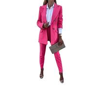 Godoboo Damen Business Anzug Damen Hosenanzug 2 Stück Set Blazer Hose Set Elegant Slimfit Streetwear Langarm Anzugjacke Anzughosen Zweiteiler Mode