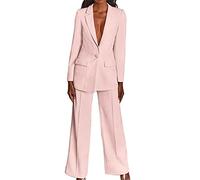 Godoboo Damen Business Anzug 2 Stück Casual Outfits Revers Damen Hosenanzug Blazer Hose Set Elegant Slimfit Streetwear Langarm Anzugjacke Anzughosen Zweiteiler Mode