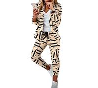 Godoboo Damen Business Anzug Set Hosenanzug Blazer Hose Zweiteiler Slimfit Streetwear Damen Anzug Damenanzug Mode 2 Stück Set