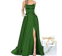 Godoboo Damen Lange Ballkleider Off Shoulder Sexy Backless Abend Prom Kleider Partykleid A-Linie Abendkleider Schlitz Festkleider Einfarbig Elegant mit Geschenktüten und Hochzeit Handgelenk Blumen