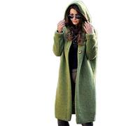 Godoboo Damen Strickjacke Pullover Elegante Damen Strickmantel Lange Cardigan Coat Einfarbig mit Kapuzen Lose Warm Herbst Winter