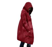 Godoboo Damen Strickjacke Pullover Elegante Damen Strickmantel Lange Cardigan Coat Einfarbig mit Kapuzen Lose Warm Herbst Winter