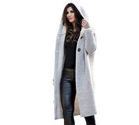 Godoboo Damen Strickjacke Pullover Elegante Damen Strickmantel Lange Cardigan Coat Einfarbig mit Kapuzen Lose Warm Herbst Winter