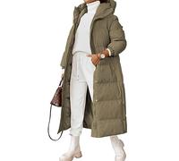 Godoboo Damen Wintermantel Parka Mantel Damen Wintermantel Steppmantel Oversized Damen Mantel Warmer Winter Steppmantel Lang Übergangsjacke Winterjacke