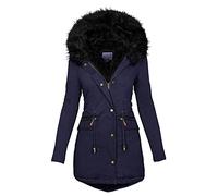 Godoboo Damen Wintermantel Warme Damen Winter Jacke Lange Mäntel Daunenjacke für Damen Jacke Mantel Winter Outdoorjacke mit Kunstpelz-Kapuze