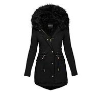 Godoboo Damen Wintermantel Warme Damen Winter Jacke Lange Mäntel Daunenjacke für Damen Jacke Mantel Winter Outdoorjacke mit Kunstpelz-Kapuze
