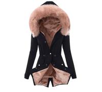 Godoboo Damen Wintermantel Warme Damen Winter Jacke Lange Mäntel Daunenjacke für Damen Jacke Mantel Winter Outdoorjacke mit Kunstpelz-Kapuze