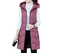 Godoboo Daunenweste Damen Warm Westen Winter Daunenweste Frauen Lang Ultraleicht Ente Daunen Ärmellos Beige Einfarbig Warme Weste Jacke Gilet Für Damen Mädchen Winter Outdoor