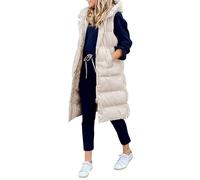 Godoboo Daunenweste Damen Warm Westen Winter Daunenweste Frauen Lang Ultraleicht Ente Daunen Ärmellos Beige Einfarbig Warme Weste Jacke Gilet Für Damen Mädchen Winter Outdoor