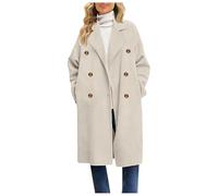 Godoboo Herbst Mantel Damen Elegant Herbstjacken Wollmantel Steppmantel Business Trenchcoat Warmer Mantel für und Winter Revers Trench Coat Herbstmantel