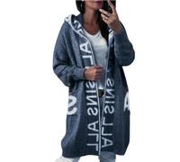 Godoboo Strickjacke Damen Lang Cardigan Kapuzenpullover Oversize Winter Grobstrickjacke Frühling Herbst Outerwear ÜBergangsjacke Wintermäntel Lose