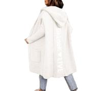 Godoboo Strickjacke Damen Lang Cardigan Kapuzenpullover Oversize Winter Grobstrickjacke Frühling Herbst Outerwear ÜBergangsjacke Wintermäntel Lose