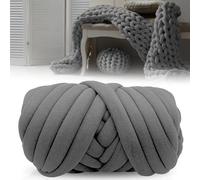 GOEDCH 500g Bulky Armstricken Wolle: Dicke Wolle Sperrige Handstrickgarn, Häkel Wolle Chunky Yarn, Roving Garn zum Handstricken Häkeln für Decken, Haustiernester, DIY Kunsthandwerk (Grau)