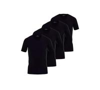 Götzburg 4er Pack Herren Kurzarm Business Unterhemd mit V-Ausschnitt (DE/NL/SE/PL, Alphanumerisch, 5XL, Regular, Regular, schwarz-dunkel-Uni)