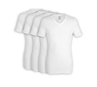 Götzburg 4er Pack Herren Kurzarm Business Unterhemd mit V-Ausschnitt (Weiss) 8