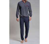 GÖTZBURG Herren Pyjama blau bedruckt 1er Pack 56