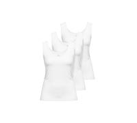 Götzburg Damen 3er Pack Basic Baumwoll-Top, Unterhemd, Achselhemd mit Breiten Trägern & Rundhalsausschnitt 38