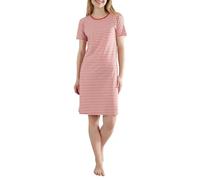 Götzburg Damen-Nachthemd - Kurzarm, 100% natürliche Baumwolle (rot-mittel-Ringel, 38)