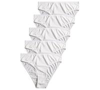 Götzburg Damen Unterwäsche 5er Pack Midi-Slip Baumwolle Stretch Essentials (DE/NL/SE/PL, Numerisch, 36, Regular, Regular, weiß-hell-Uni)