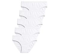 Götzburg Damen Unterwäsche 5er Pack Midi-Slip Baumwolle Stretch Essentials (DE/NL/SE/PL, Numerisch, 42, Regular, Regular, weiß-hell-Uni)