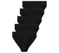 Götzburg Damen Unterwäsche 5er Pack Midi-Slip Baumwolle Stretch Essentials (DE/NL/SE/PL, Numerisch, 40, Regular, Regular, schwarz-dunkel-Uni)