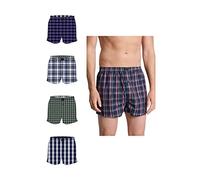 Götzburg Herren 4er Pack American Boxershorts 100% Gewebte Baumwolle (as3, Alpha, 4X_l, blau-mittel-Karo)