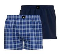 GÖTZBURG Herren Boxer 2er Pack - Poplin, Pure Cotton, Unterwäsche Set Blau/Weiß XXL