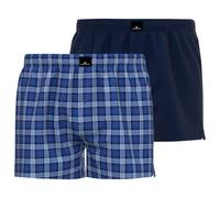 GÖTZBURG Herren Boxer 2er Pack - Poplin, Pure Cotton, Unterwäsche Set Blau/Weiß M