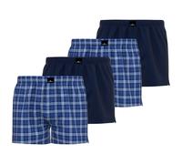 GÖTZBURG Herren Boxer 4er Pack - Poplin, Pure Cotton, Unterwäsche Set Blau/Weiß L