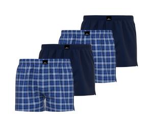 GÖTZBURG Herren Boxer 4er Pack - Poplin, Pure Cotton, Unterwäsche Set Blau/Weiß M