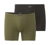 GÖTZBURG Herren Boxershorts, 2er Pack - Cyclists, Unterwäsche, Unterhosen, Baumwolle, Logo, einfarbig, mehrfarbig, XXL Olive/ Schwarz