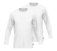 GÖTZBURG Herren Langarmshirt, 2er Pack - Baumwolle, Longsleeve, einfarbig 4XL Weiß