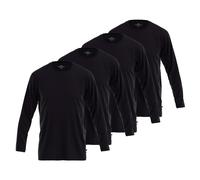 GÖTZBURG Herren Langarmshirt, 4er Pack - Baumwolle, Longsleeve, einfarbig 3XL Schwarz
