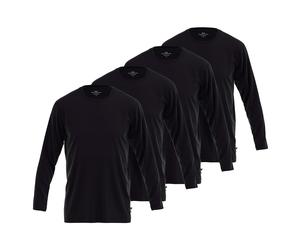 GÖTZBURG Herren Langarmshirt, 4er Pack - Baumwolle, Longsleeve, einfarbig M Schwarz