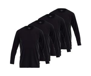 GÖTZBURG Herren Langarmshirt, 4er Pack - Baumwolle, Longsleeve, einfarbig Schwarz M