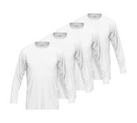 GÖTZBURG Herren Langarmshirt, 4er Pack - Baumwolle, Longsleeve, einfarbig Weiß 4XL