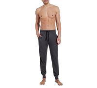 Götzburg Herren Lange-Hose, Baumwolle, Single Jersey, grau, Melange, mit Bündchen XL