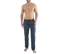 Götzburg Herren Lange-Hose, Schlafhose, Pyjama-Hose - Baumwolle, Single Jersey, blau, kariert 52