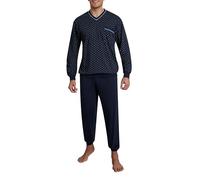Götzburg Herren-Pyjama 62 – blau bedruckt, 1er Pack