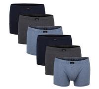 Götzburg Herren Pants 6er Pack - Single Jersey, Unterwäsche Set, Cotton Stretch Blau/Grau / M M Blau