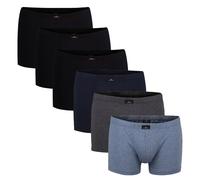 Götzburg Herren Pants 6er Pack - Single Jersey, Unterwäsche Set, Cotton Stretch Schwarz/Blau/Grau XL