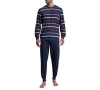 GÖTZBURG Pyjama, Rundhals, Bündchen blau-dunkel-Ringel - 58