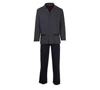 Götzburg Herren Pyjama Lang Zweiteiliger Schlafanzug mit V-Ausschnitt und Knopfleiste 62