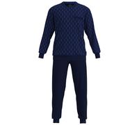 Schlafanzug GÖTZBURG "Pyjama Schlafanzug lang", Herren, Gr. XL, blau, Obermaterial: 60% Baumwolle CO. 40% Polyester PES., Homewear-Sets Schlafanzug (77950105-XL) blau