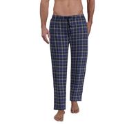 Götzburg Herren Schlafhose Lang - Flanellhose aus 100% Baumwolle mit Kordelzug & Seitentaschen, blau, kariert 56