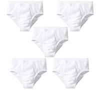 Götzburg Herren Slips, 100% Baumwolle, 5er-Pack Unterhosen, Unterwäsche, weiß, Feinripp (5, XXL)