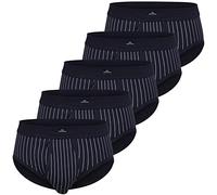Götzburg Herren Slips mit Eingriff 5er Pack (XL, 633 blau-dunkel-Streifen)