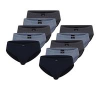 Götzburg Herren Slips ohne Eingriff Unterhosen weiche Baumwolle | blau Mix, Gr.M | 10er Pack