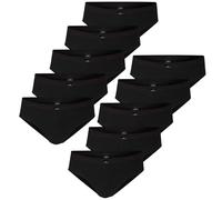Götzburg Herren Slips ohne Eingriff Unterhosen weiche Baumwolle | schwarz, Gr.XL | 10er Pack